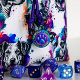Watercolor Pups Dice Bag