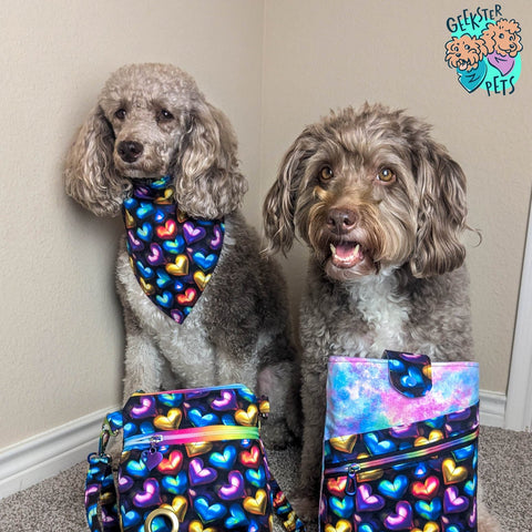 Balloon Hearts Dog Walking Bag